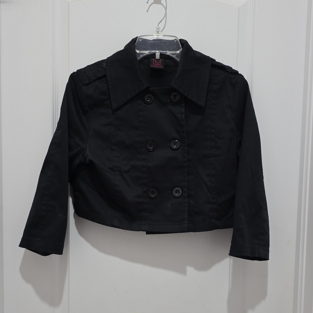 Material Girl Women's Black Mini Jacket Blazer #E0132